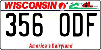 WI license plate 356ODF