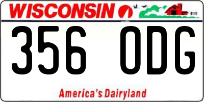 WI license plate 356ODG