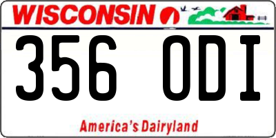 WI license plate 356ODI