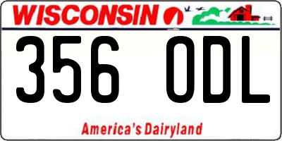 WI license plate 356ODL