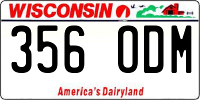 WI license plate 356ODM