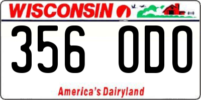 WI license plate 356ODO