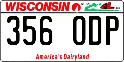 WI license plate 356ODP