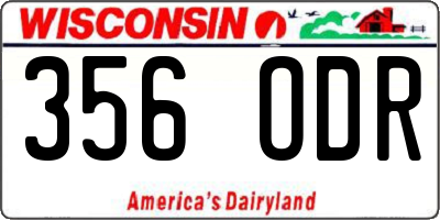 WI license plate 356ODR