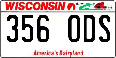 WI license plate 356ODS