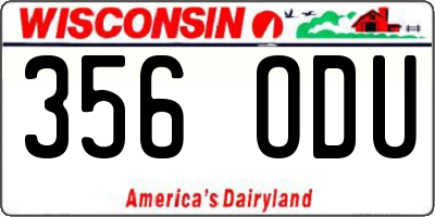 WI license plate 356ODU