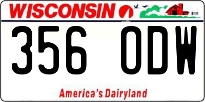 WI license plate 356ODW