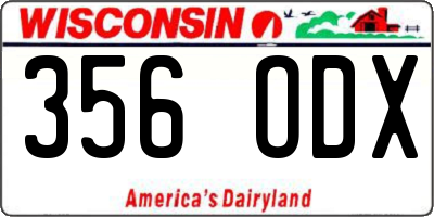 WI license plate 356ODX