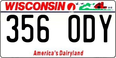 WI license plate 356ODY