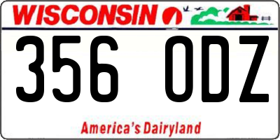 WI license plate 356ODZ