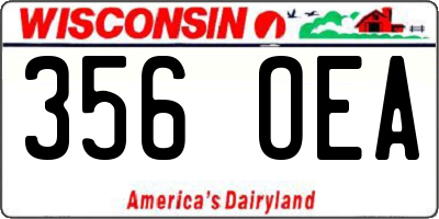 WI license plate 356OEA