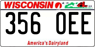 WI license plate 356OEE