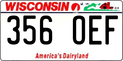 WI license plate 356OEF