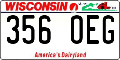 WI license plate 356OEG