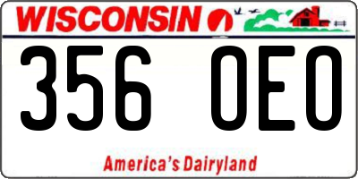 WI license plate 356OEO