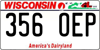WI license plate 356OEP