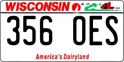 WI license plate 356OES