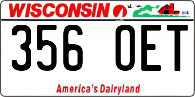 WI license plate 356OET
