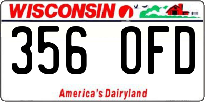 WI license plate 356OFD