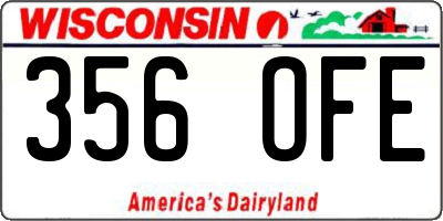 WI license plate 356OFE