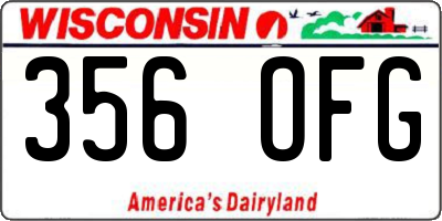 WI license plate 356OFG