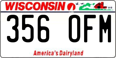 WI license plate 356OFM