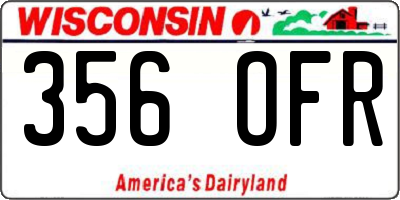WI license plate 356OFR