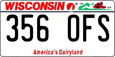 WI license plate 356OFS