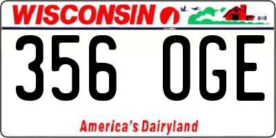 WI license plate 356OGE