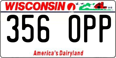 WI license plate 356OPP