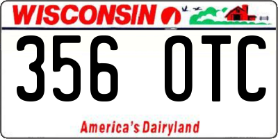 WI license plate 356OTC