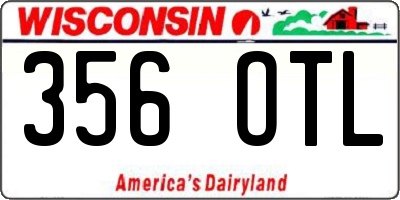 WI license plate 356OTL
