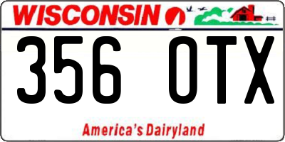 WI license plate 356OTX