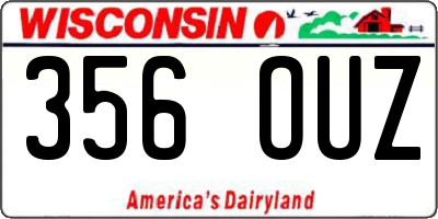 WI license plate 356OUZ