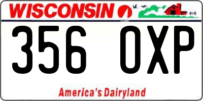 WI license plate 356OXP