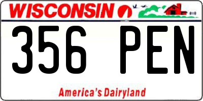 WI license plate 356PEN