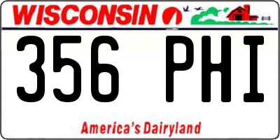 WI license plate 356PHI