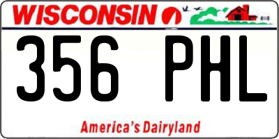 WI license plate 356PHL