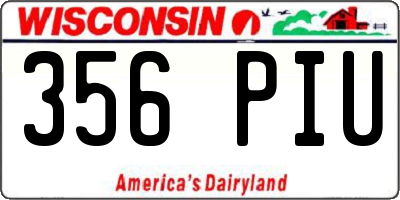 WI license plate 356PIU