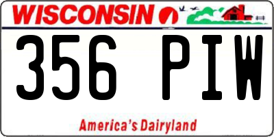 WI license plate 356PIW
