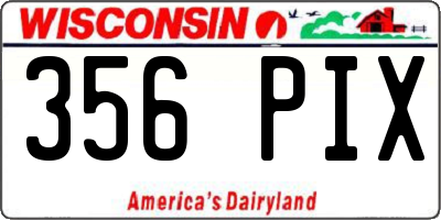 WI license plate 356PIX