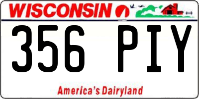 WI license plate 356PIY