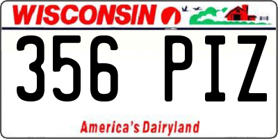 WI license plate 356PIZ