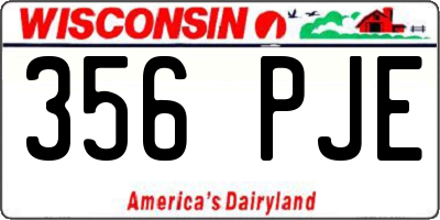 WI license plate 356PJE
