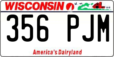 WI license plate 356PJM