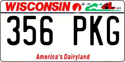 WI license plate 356PKG