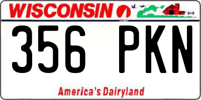 WI license plate 356PKN