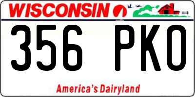 WI license plate 356PKO