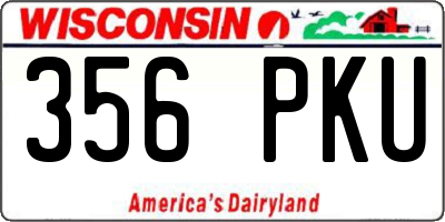 WI license plate 356PKU