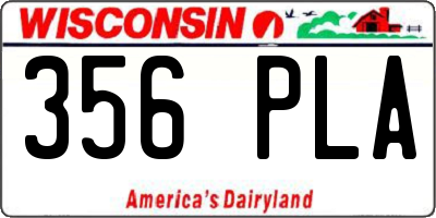 WI license plate 356PLA